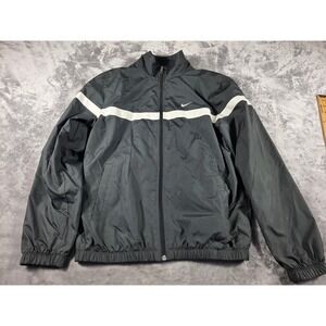 Nike Classic Sptcasl Jacket Mens Small Black 404501-060 White Stripe Mesh Lined